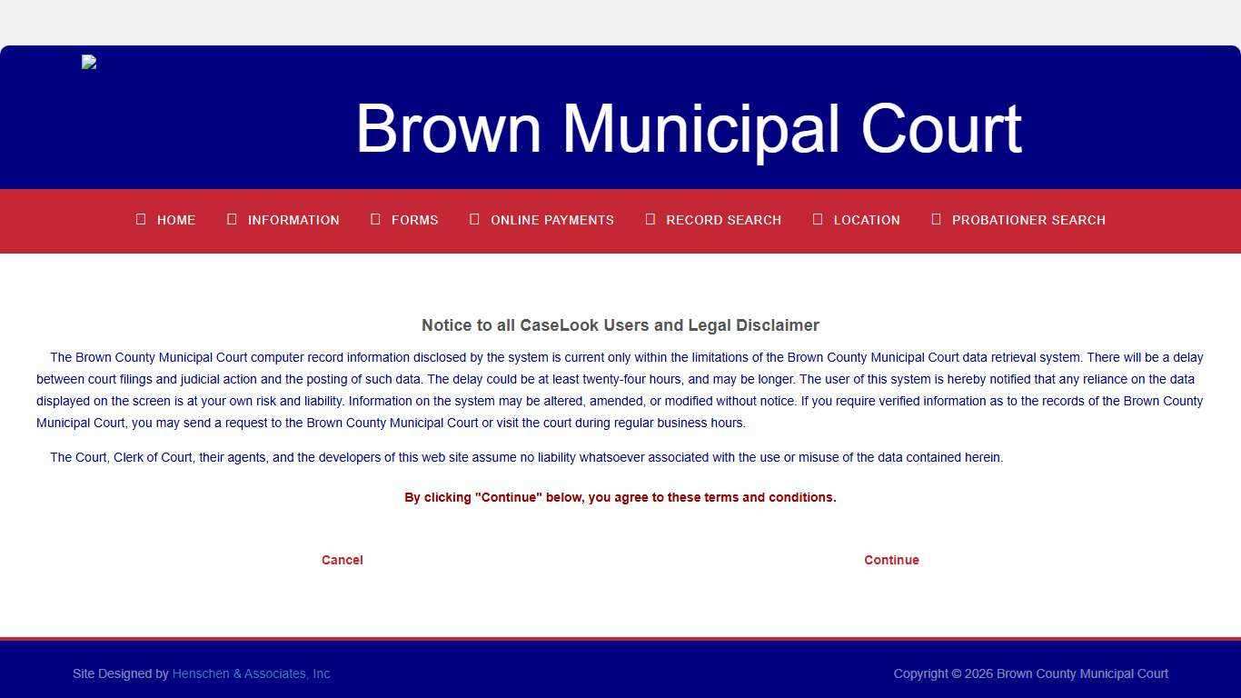 Brown County Municipal Court - Record Search